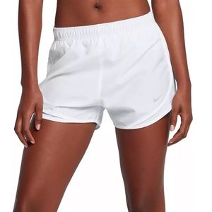 All White Nike Dri-Fit Athletic Shorts